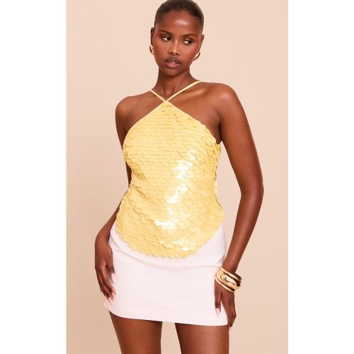 Top deluxe à dos nu et sequins coquillages larges | Taille 40 - PrettyLittleThing - Modalova