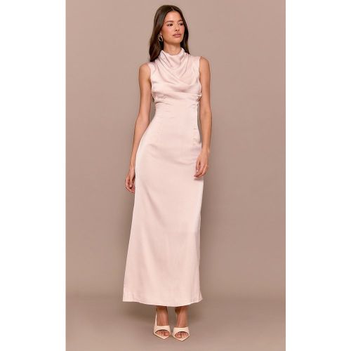 Robe mi-longue satinée à col montant - PrettyLittleThing - Modalova