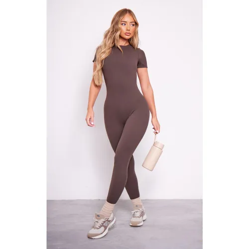 Combinaison moulante en Sculpt à manches courtes - PrettyLittleThing - Modalova