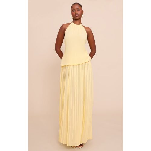 Robe longue à partie superposée et jupe plissée - PrettyLittleThing - Modalova