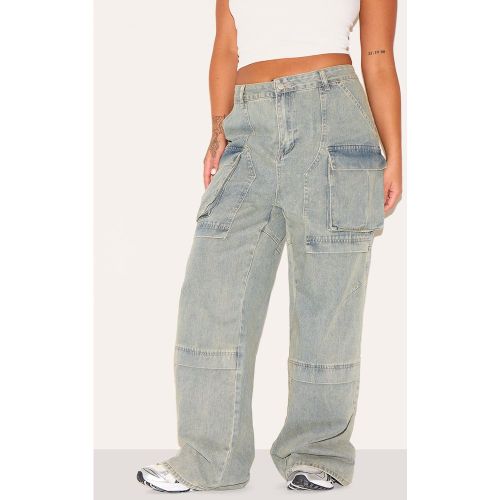 Plus Jean cargo large délavé vintage - PrettyLittleThing - Modalova