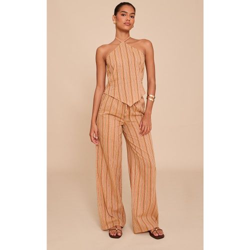 Pantalon à fines rayures et taille nouée - PrettyLittleThing - Modalova