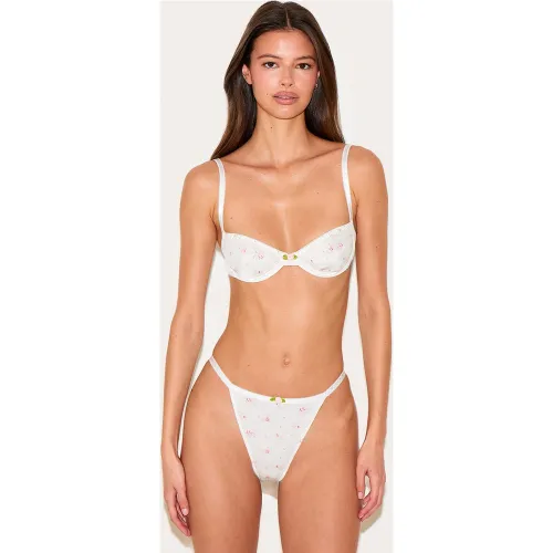 Ensemble de lingerie en jersey côtelé fleuri à armatures - PrettyLittleThing - Modalova