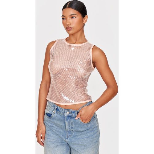 Top long sans manches à sequins - PrettyLittleThing - Modalova