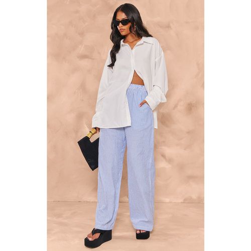 Tall Pantalon effet lin à taille élastique et rayures fines - PrettyLittleThing - Modalova