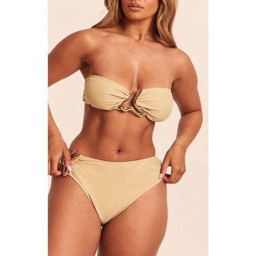 Shape Olive Gold Wave Trim Bikini Bottoms - PrettyLittleThing - Modalova