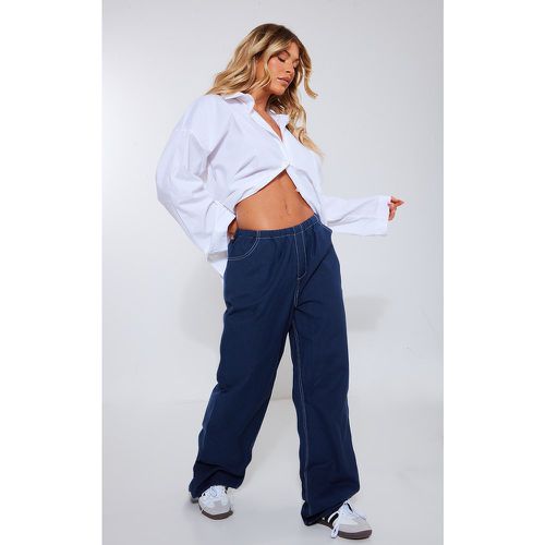 Pantalon large en maille sergée à coutures contrastantes - PrettyLittleThing - Modalova