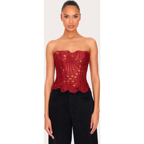 Corset en dentelle texturée transparente fleurie - PrettyLittleThing - Modalova