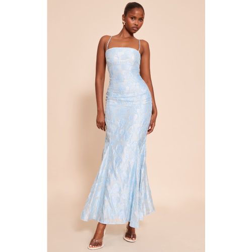 Robe longue texturée à dos lacé | Taille 38 - PrettyLittleThing - Modalova