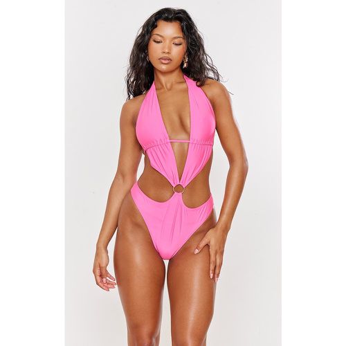 Maillot de bain à décolleté plongeant et détail anneau - PrettyLittleThing - Modalova