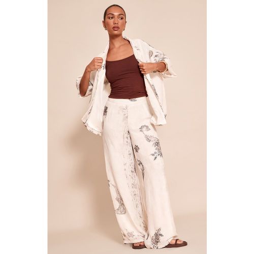 Pantalon de tailleur très large imprimé cachemire | Taille 38 - PrettyLittleThing - Modalova