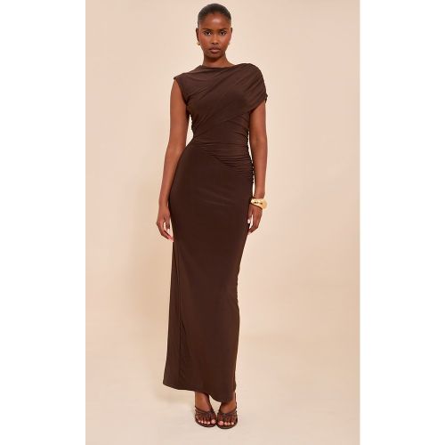 Robe longue moulante doublée à épaule drapée - PrettyLittleThing - Modalova