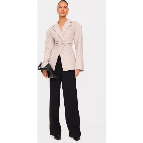 Blazer cintré en effet laine taupe - PrettyLittleThing - Modalova