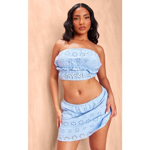 Top bustier froncé en broderie - PrettyLittleThing - Modalova