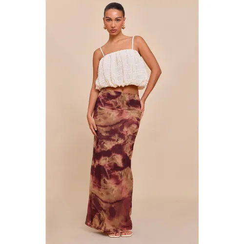 Jupe longue violette imprimé abstrait - PrettyLittleThing - Modalova