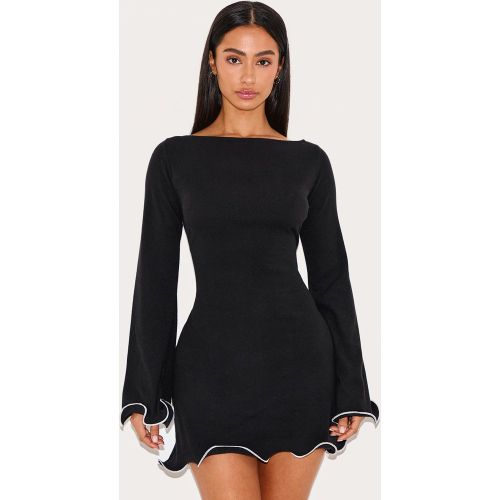 Petite Mini robe côtelée à détails contrastants - PrettyLittleThing - Modalova