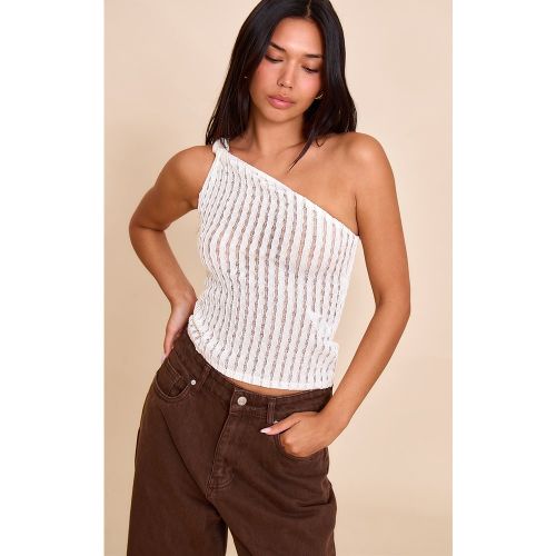 Top long texturé noué à épaule unique - PrettyLittleThing - Modalova