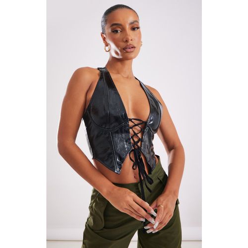 Top dos nu délavé à décolleté et lacets - PrettyLittleThing - Modalova