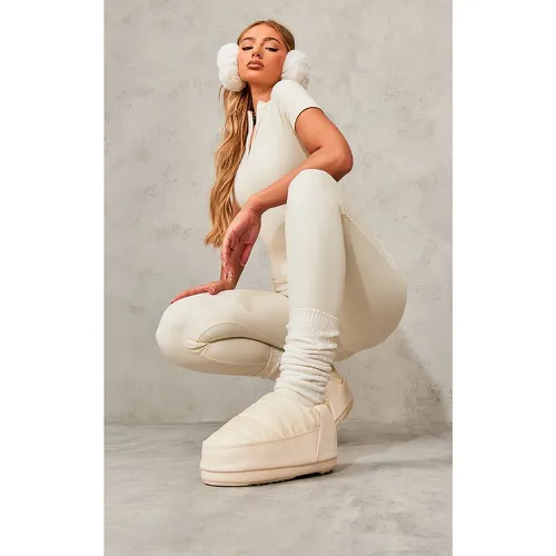 Moon Boots blanches en nylon à bande style sandale - PrettyLittleThing - Modalova