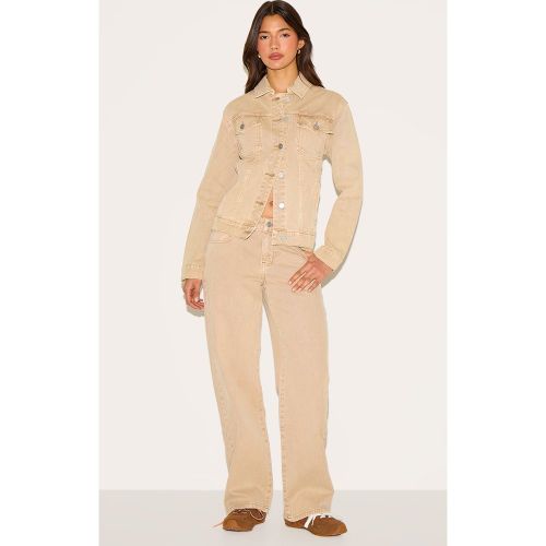Jean droit côtelé délavé à taille mi-haute - PrettyLittleThing - Modalova