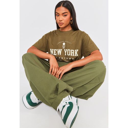 T shirt oversize à imprimé slogan New York Downtown - PrettyLittleThing - Modalova