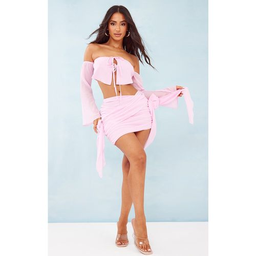 Petite Mini jupe en mesh à détail rose - PrettyLittleThing - Modalova