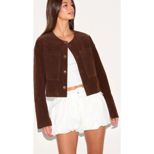 Jupe mini bouffante ceinturée effet lin - PrettyLittleThing - Modalova