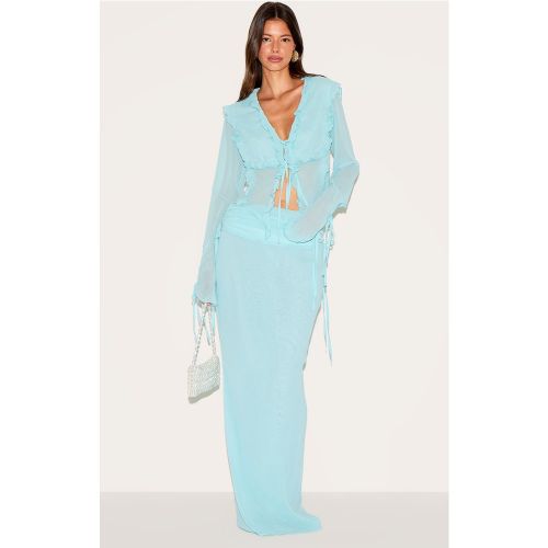 Aqua Froncée Mousseline de soie Mi-longue Jupe - PrettyLittleThing - Modalova