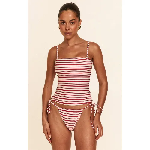 Tankini rouge rayé, Rouge - PrettyLittleThing - Modalova