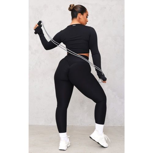 Shape Legging de sport en coton brossé froncé derrière à slogan - PrettyLittleThing - Modalova