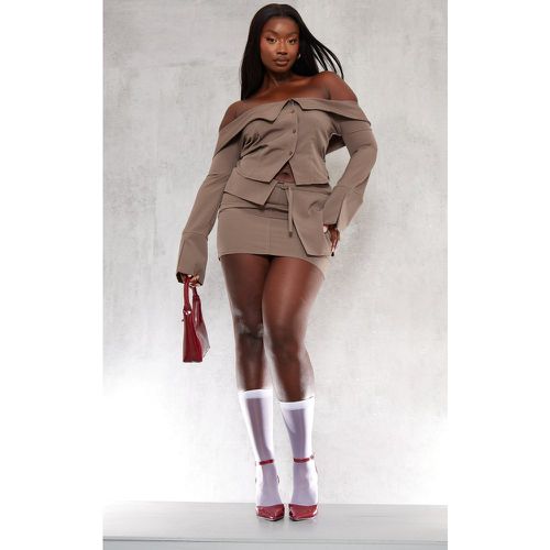 Plus Mini jupe tissée texturée à taille repliée - PrettyLittleThing - Modalova