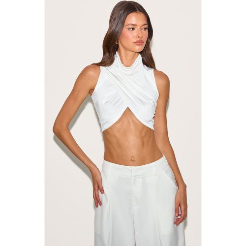 Crop top court moulant doublé froncé - PrettyLittleThing - Modalova