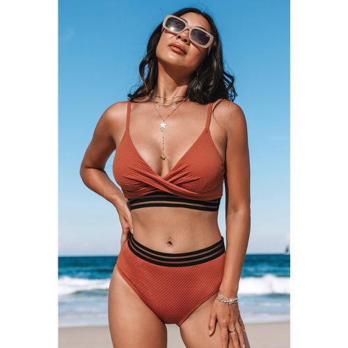 Bikini taille haute torsadé brique rétro - CUPSHE - Modalova