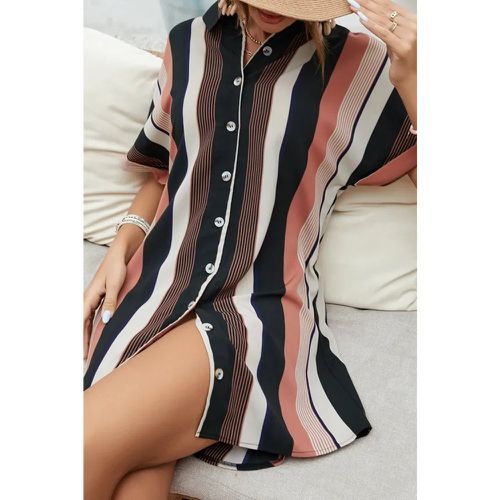 Chemise avec manches courtes et boutons à rayures - CUPSHE - Modalova