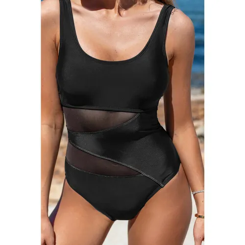 Maillot de bain une pièce asymétrique à lambris transparent - CUPSHE - Modalova