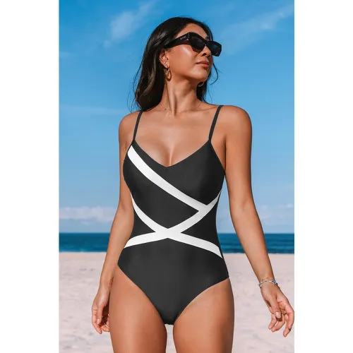 Maillot de bain une pièce ventre plat à rayures asymétriques - CUPSHE - Modalova