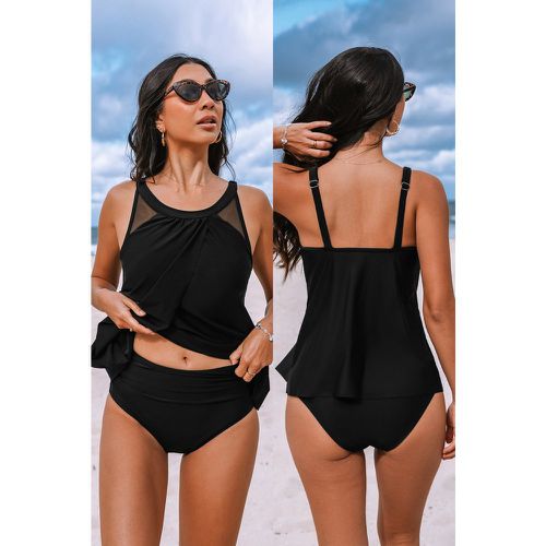 Tankini taille moyenne à col rond en mesh rétro - CUPSHE - Modalova