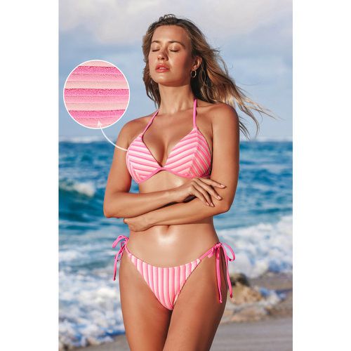 Bikini à rayures rose effronté - CUPSHE - Modalova