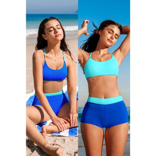 Bikini anti-uv réversible et short de bain taille haute - CUPSHE - Modalova