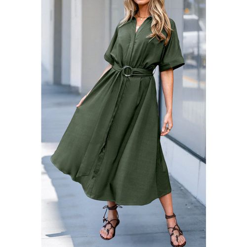 Robe midi à col de chemise et à manches courtes - CUPSHE - Modalova