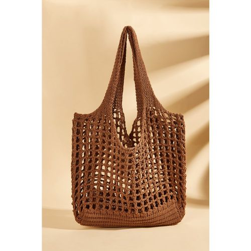 Sac tote en pur coton ouvert au crochet marron - CUPSHE - Modalova