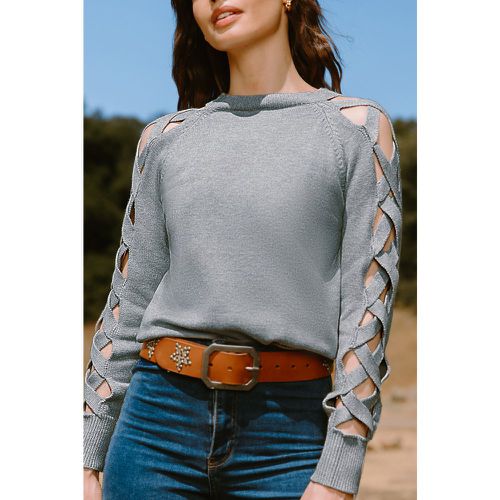 Pull à col rond et manches longues avec découpe en tricot - CUPSHE - Modalova