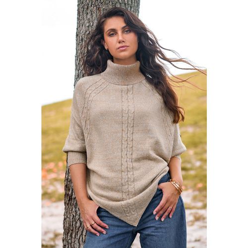 Pull à col roulé et manches dolman avec ourlet asymétrique - CUPSHE - Modalova