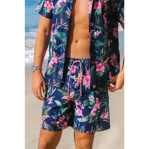 Short de plage à imprimé floral hawaïen pour homme - CUPSHE - Modalova