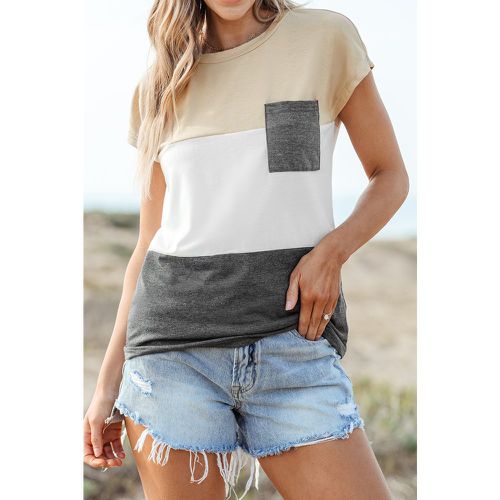 T-shirt avec poches à bloc couleur neutre - CUPSHE - Modalova