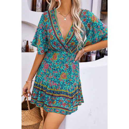 Robe trapèze boho à col en V taille élastique - CUPSHE - Modalova