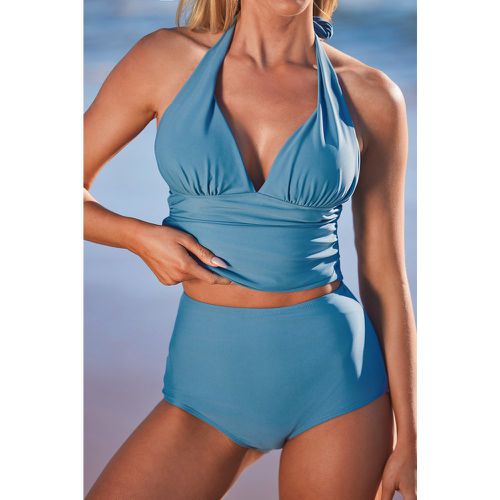 Tankini ventre plat à col licou ardoise - CUPSHE - Modalova