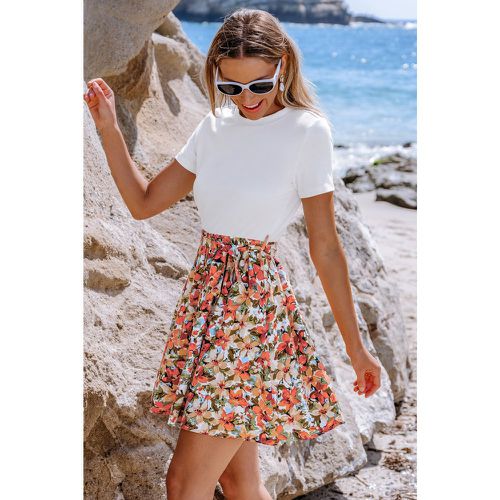 Robe mini à t-shirt et jupe florale - CUPSHE - Modalova