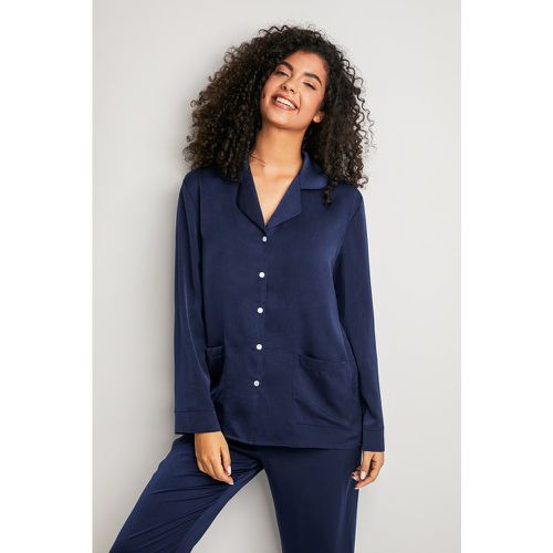 Ensemble de pyjama en satin à décolleté col avec pantalon - CUPSHE - Modalova