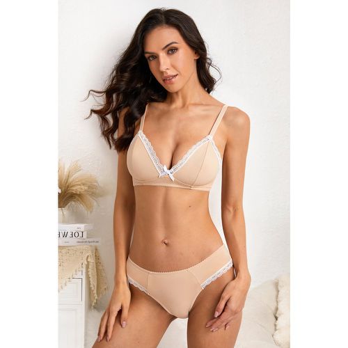 Ensemble de lingerie avec bordure en dentelle blanc - CUPSHE - Modalova